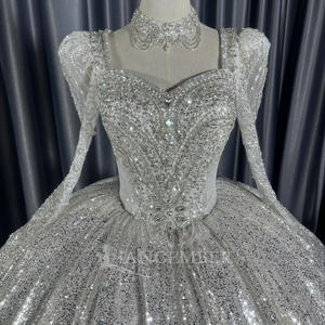 <span class=keywords><strong>Abito</strong></span> <span class=keywords><strong>da</strong></span> Sposa Scintillante Jancember CM40 <span class=keywords><strong>con</strong></span> Perline, <span class=keywords><strong>Maniche</strong></span> Lunghe, Stile Principessa, Vestito <span class=keywords><strong>da</strong></span> <span class=keywords><strong>Cerimonia</strong></span> Nuziale per Matrimonio in Cattedrale - Product Image 6