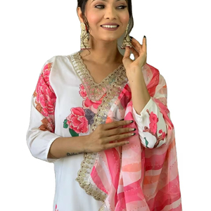 Hot Selling Readymade Women's Anarkali Reyon <b>Kurtis</b> in Viscose for Wedding Function 2024 Collection - Product Image 1