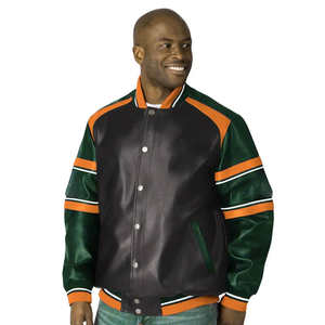 Veste varsity pour homme avec laine mélangée bicolore et manches côtelées - Product Image 6