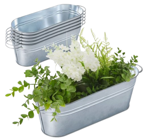 Ensemble de trois jardinières en métal galvanisé pour sol et balcon, jardinières en métal galvanisé, articles de jardinage - Product Image 6