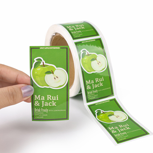 Custom UV Printed Self-Adhesive PVC Bottle Sticker Label Waterproof for Food &amp; Drink Juices Glass Bottle Packaging Labels