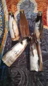 Colgante de Cuerno de Hueso Chapado en Oro al por Mayor, Dijes de Luna Creciente de Doble Cuerno, Collar con Forma de Corazón, Joyería Multicolor para Hacer Bisutería - Product Image 3