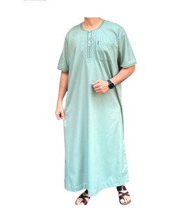 Vente chaude vêtements islamiques pour le Festival Jubba Pakistan manches longues avec pantalon Abaya musulman Thobe hommes vêtements islamiques robe - Product Image 4