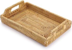 Plateau de service en rotin en osier de bambou naturel de haute qualité pour ustensiles de cuisine accessoires de maison et artisanat de décoration - Product Image 5