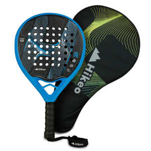 Raquette de padel bleue professionnelle avec housse et tube, incluant 3 raquettes, accessoires et balles - Product Image 1