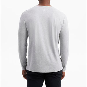 T-shirts de sport pour hommes, manches longues, 100% coton, séchage rapide, design uni, coupe classique, manches longues, personnalisables - Product Image 2