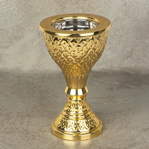 Brûleur Bakhoor en métal moderne Design élégant en métal poli pour la décoration de la maison et du bureau Finition naturelle et détails de conception arabe - Product Image 4