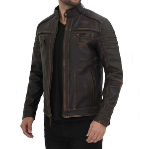 Nouvelle mode de veste en cuir pour hommes veste en cuir véritable de style fermeture éclair pour hommes veste en cuir de qualité supérieure - Product Image 3