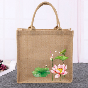 2025 nouveauté Logo personnalisé Mini toile de jute Jute sacs fourre-tout réutilisable coton poignée Unique faveurs de mariage cadeaux sac lettre Shopping - Product Image 5