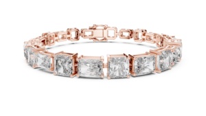 Bracelet de luxe en or jaune massif 18 carats plaqué rhodium avec diamant de taille émeraude radiant naturel certifié IGI pour fiançailles - Product Image 6