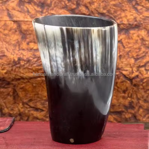 Taza de Cuerno de Búfalo Tallada de Primera Calidad 100%, Taza de Cuerno Tallada Vikinga de Gran Capacidad para Regalo a Precios Bajos - Product Image 3