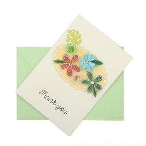งานหัตถกรรมกระดาษม้วนทรงสี่เหลี่ยมผืนผ้าของขวัญการ์ดอวยพรสวยงามจากผู้ผลิตเวียดนาม - Product Image 2