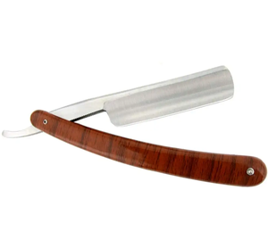 Maquinillas de afeitar de peluquero con mango de madera con gancho para el dedo, afeitadoras de hoja intercambiable única para hombres - Product Image 3