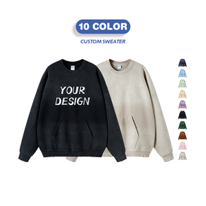 Sudadera de algodón 100% de alta calidad con capucha lavada de gran tamaño de Invierno en Blanco de lana sudaderas de peso pesado pulóver sudaderas con capucha para hombre - Product Image 3