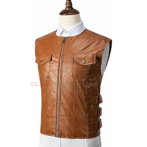 Chaleco de Cuero para Hombre, Estilo Motero, Casual, de Cuero Genuino, Precio de Mayoreo, Moda, Precio Razonable - Product Image 2