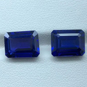 Saphir bleu de laboratoire coupe octogonale 6X8mm à 8X10mm pierres non chauffées coupe saphir pour bijoux 4 carats saphir gemmes synthétiques - Product Image 1