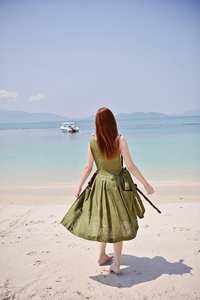 Designer fait à la main motif floral Vintage a-ligne décontracté indien genou-longueur robe 100% coton respirant bouton décoration - Product Image 6