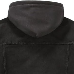 Dernier nouveau 100% coton de haute qualité noir couleur mode manteau homme Stretch capuche Denim veste doux coton été - Product Image 5