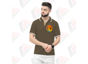 Signature T-shirt à rayures pour homme pour polo respirant et élégant avec des appliques de tissus en velours côtelé denim batik écologiques pour l'été - Product Image 4