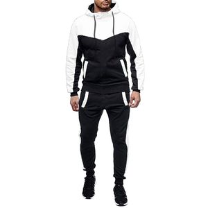 Vente en gros de survêtements personnalisés de haute qualité pour hommes Streetwear deux pièces ensembles de vêtements de jogging survêtements coupe ajustée décontractés pour hommes - Product Image 1