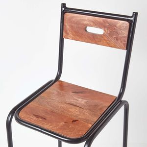 เก้าอี้สตูลบาร์โลหะทำจากไม้เนื้อแข็งแบบทันสมัยสำหรับใช้กลางแจ้งห้องออกกำลังกายห้องนอนโรงเรียน-สำหรับโรงแรมและห้องนั่งเล่น - Product Image 2