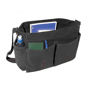 Bandolera de lona encerada de cuero genuino Vintage para hombre y mujer, maletín XL con función portátil y forro de poliéster - Product Image 1