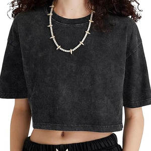 Venta al por mayor 2025 ácido lavado camiseta para las mujeres personalizadas ácido lavado camiseta diseño personalizado - Product Image 5