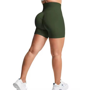 Top Trending Women's Gym Running Shorts Colección Premium Suave Transpirable Color sólido Alta calidad Fitness Wear Botón Remache - Product Image 3