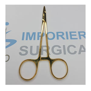 Portaagujas de acero inoxidable de alta calidad, instrumentos quirúrgicos médicos reutilizables, abrazadera de sutura, herramientas hemostáticas curvas rectas - Product Image 5