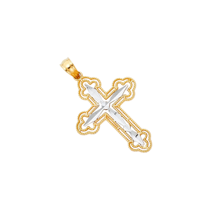 Nueva moda 14K dos tonos chapado en oro Cruz religiosa encanto diseño Vintage herencia católica fe joyería para niños para - Product Image 3