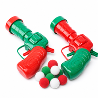 Lanceur de balles pour chat de Noël, pistolet de jeu en plastique avec 30 balles en peluche, jouet d'exercice manuel anti-ennui