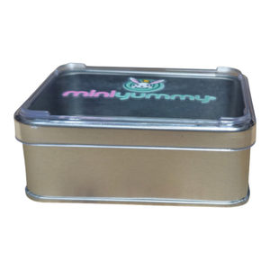 Boîte argentée mate personnalisée avec couvercle en cristal, imprimée, 103x166x36 mm - Product Image 5