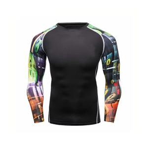 Custom Logo <b>Men's</b> Long Sleeve <b>Compression</b> Heat-Transfer Spandex/Nylon - Product Image 6