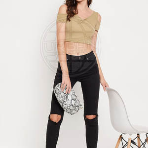 Diseño personalizado Uso al aire libre Mujeres Crop Top Camisetas Color sólido Cómodo Mujeres Crop Top Camisetas - Product Image 6