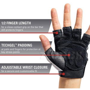 Guantes de Gimnasio de Cuero ZEDDISH CLOTHING para Levantamiento de Pesas - Ligeros y Transpirables, Personalizables para Hombre - Product Image 3