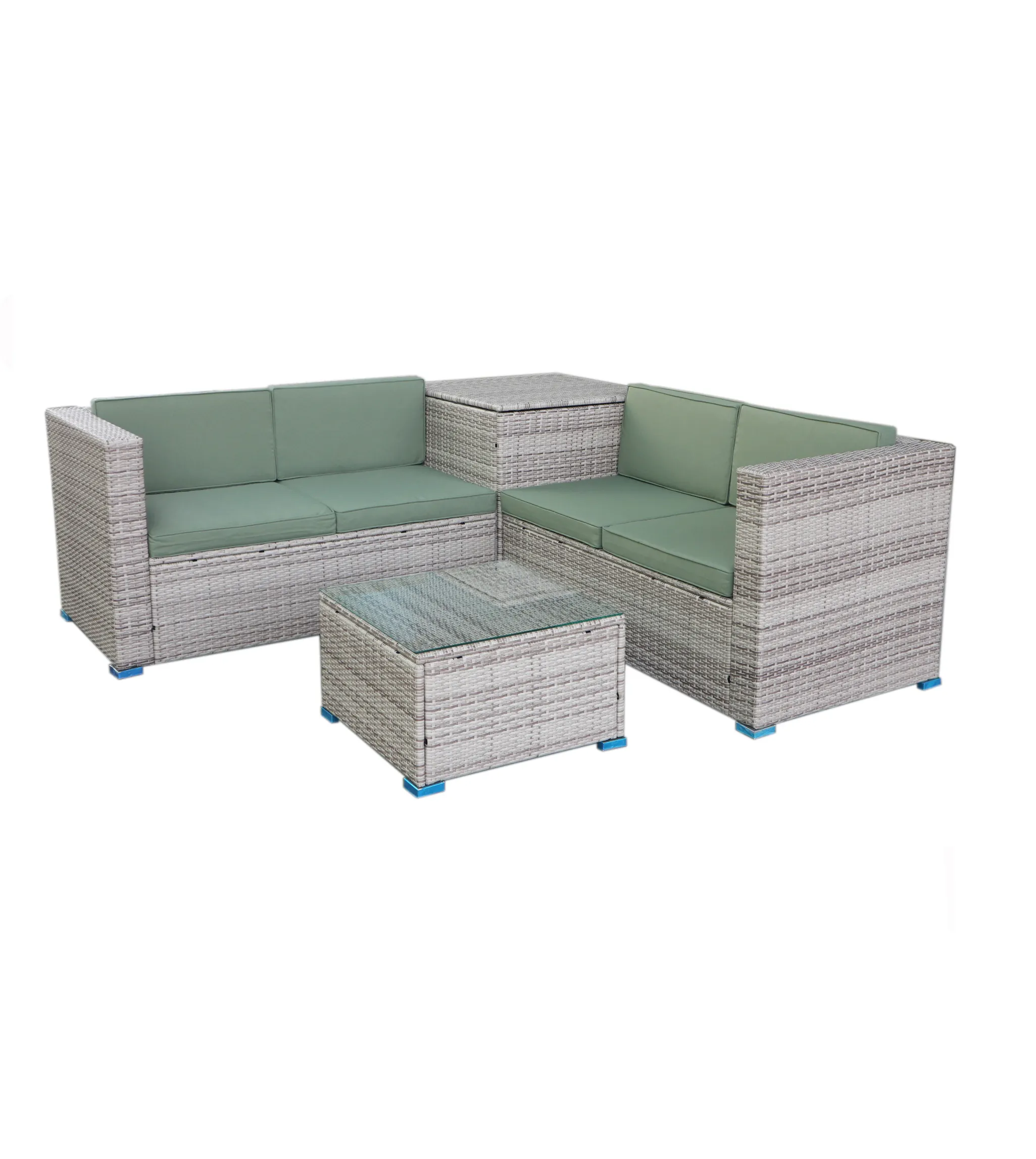 SET SOFA Sudut Furnitur Taman Anyaman Rotan PE Harga Murah Kualitas Tinggi