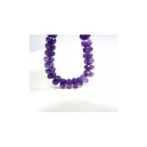 Venta al por mayor 8MM Faceted Rondelle Amethyst Gemstone Beads Beautiful Purple Loose Beads para pulseras a bajo precio - Product Image 6