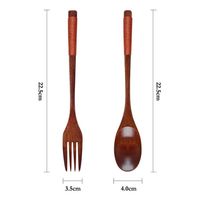 Server Salad kayu kualitas ekspor dengan pegangan cetak Enamel sendok & garpu desain mewah ukuran standar kustom dengan harga terbaik