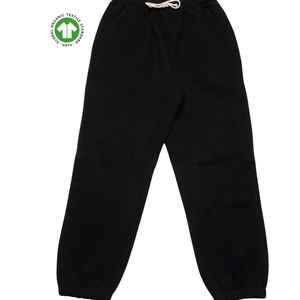 Women Organic Cotton Heavyweight Fleece Sweatpants - <b>Black</b>, 9 oz <b>Fabric</b>, Plush and Warm, Relaxed Fit with Stretch Waistband - Product Image 3