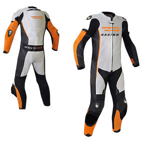 Traje de motocicleta de cuero de alto rendimiento de diseño personalizado elegante ajuste XL con protección superior para entusiastas de las carreras - Product Image 1
