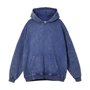 De lujo de peso pesado 500gsm Terry algodón Fade Stone Washed Pullover Hombres Sudaderas con capucha de gran tamaño de impresión personalizada Logo Wash Acid Men Hoodies - Product Image 5