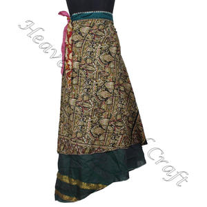 Nouvelle jupe portefeuille longue en soie réversible robe réversible jardin soie magique longue jupe portefeuille jupe magique indienne Multi Wear Sari soie - Product Image 2
