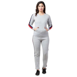Conjunto Deportivo Casual de 2 Piezas para Mujer, Sudadera con Capucha de Color Sólido, Pantalones Transpirables con Logotipo Estampado - Product Image 1