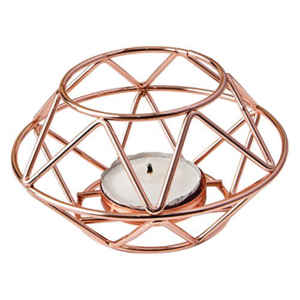 Portavelas Doble Moderno con Forma de Flor de Loto sobre una Base de Cuarzo Rosa, Estético |   Centro de Mesa Decorativo de Lujo - Product Image 2