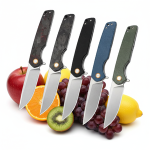 Navaja Plegable GT961, Hoja de Acero de Damasco, Mango de Micarta, para Campismo, Caza, Supervivencia, EDC, Color Personalizado, OEM - Product Image 1