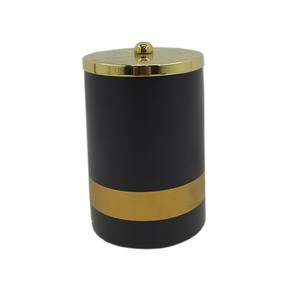 Boîte en métal personnalisée couleur noire avec couvercle pot de stockage au design moderne antique pour ustensiles de cuisine décoratifs faits à la main - Product Image 1