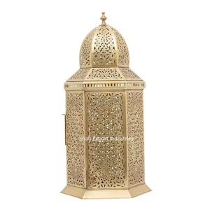 Ramadan & Eid Festival Home Decorated Gold Color Iron Candle <b>Lantern</b> Tabletop Decorative Hanging Candle <b>Lantern</b> - Product Image 3