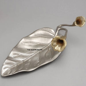 Plato de Servir Grande para Bodas y Cenas para Restaurantes, Tazón con Diseño de Rama de Flores Chapado en Oro Premium, Estilo Contemporáneo - Product Image 4