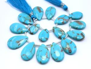 Naturel Arizona Turquoise Lisse Poire Larme Forme Perles Turquoise Pierres Précieuses 8 Pouces Perles Prix de Gros - Product Image 6