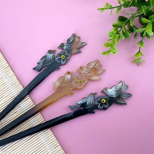 คลิปหนีบผมทรงหางม้าสำหรับผู้หญิงเด็กผู้หญิงกิ๊บติดผมรูปนกธรรมชาติทำด้วยมือ - Product Image 3